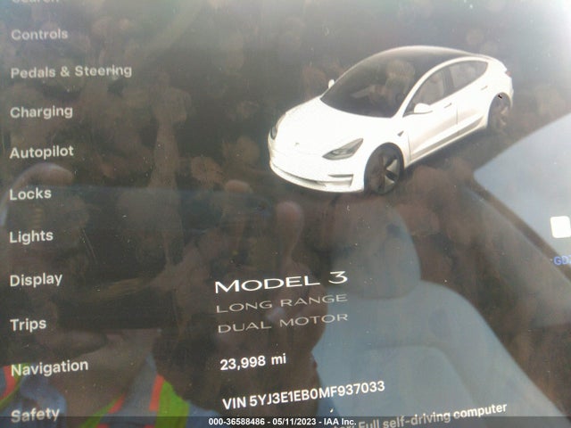 5YJ3E1EB0MF937033 Tesla Model 3 Long Range
