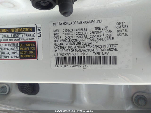 Honda CR-V EX 2017 5J6RW1H55HL015335 Image 9