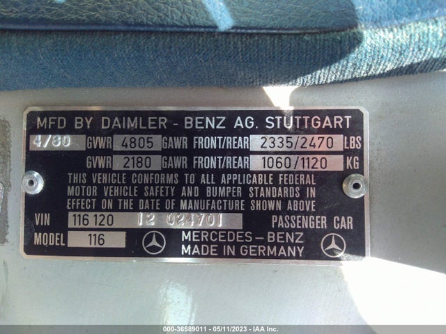 1980 BENZ 300CD VIN: 11612012024701