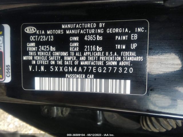 5XXGN4A77EG277320 KIA OPTIMA EX