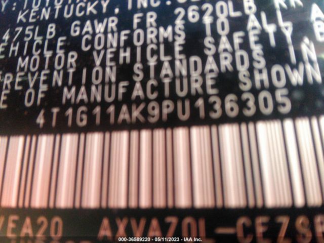 4T1G11AK9PU136305 Toyota Camry Se/se Nightshade