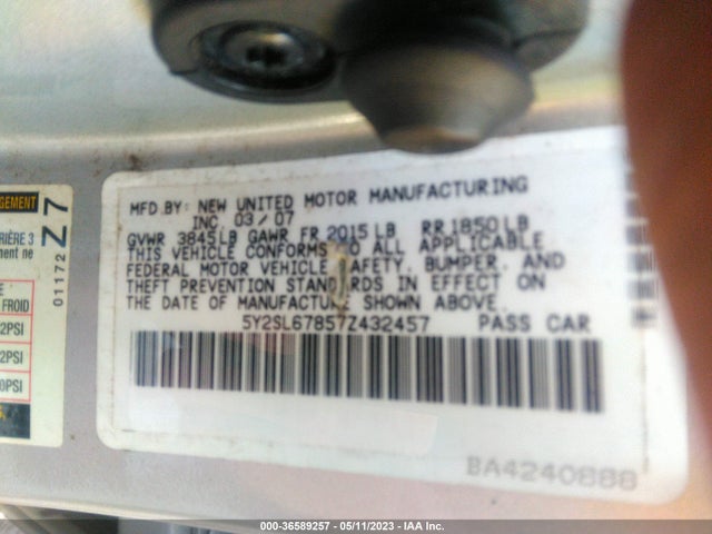 Продаж на аукціоні авто 2007 Pontiac Vibe, vin: 5Y2SL67857Z432457, номер лоту: 36589257
