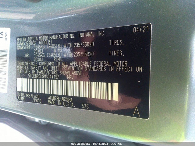 Toyota Highlander Hybrid Platinum 2021 5TDEBRCH9MS044197 Image 10
