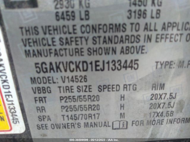 5GAKVCKD1EJ133445 Buick Enclave Premium