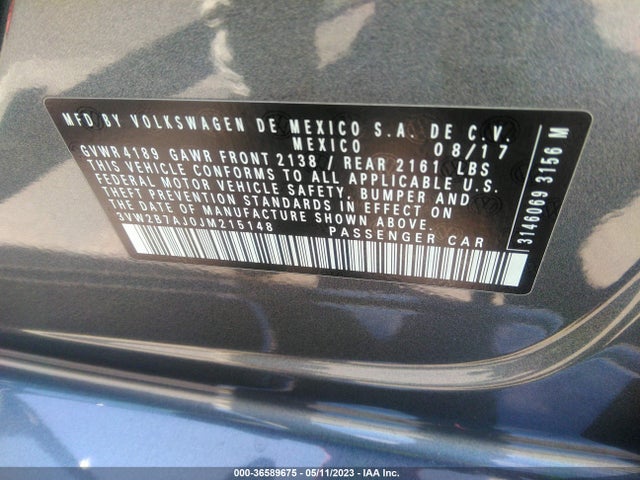 3VW2B7AJ0JM215148 Volkswagen Jetta 1.4t S