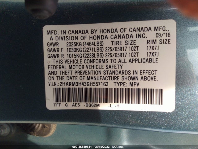 Honda CR-V SE 2016 2HKRM3H43GH557163 Image 11