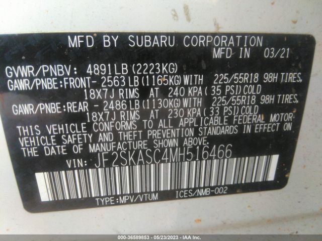 JF2SKASC4MH516466 Subaru Forester Limited