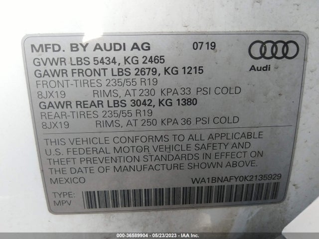 Audi Q5 Premium Plus 2019 WA1BNAFY0K2135929 Image 9