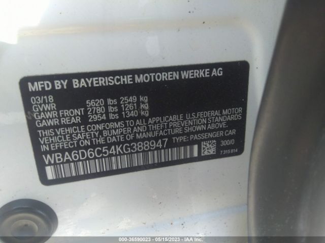 WBA6D6C54KG388947 BMW 650i Gran Coupe Xdrive