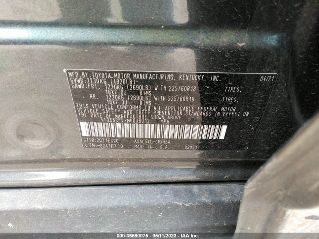 2021 TOYOTA RAV4 HYBRID XSE VIN: 4T3E6RFV2MU036012