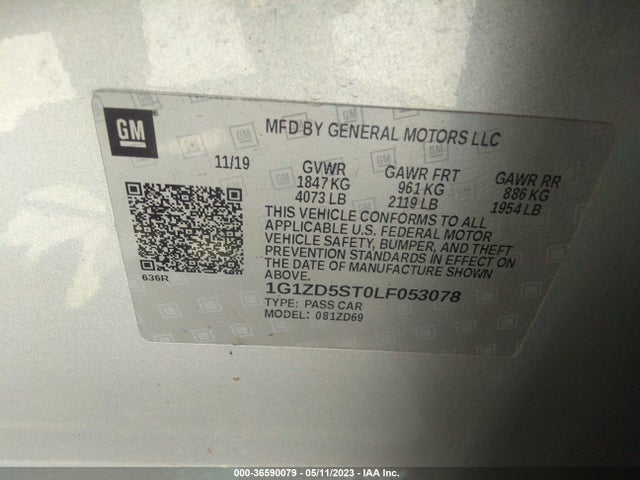Chevrolet MALIBU LT 2020 1G1ZD5ST0LF053078 Image 9