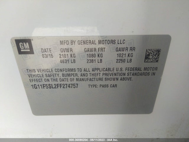 Chevrolet MALIBU LTZ 2015 1G11F5SL2FF274757 Image 10