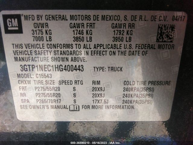 3GTP1NEC1HG400443 GMC Sierra 1500 Slt