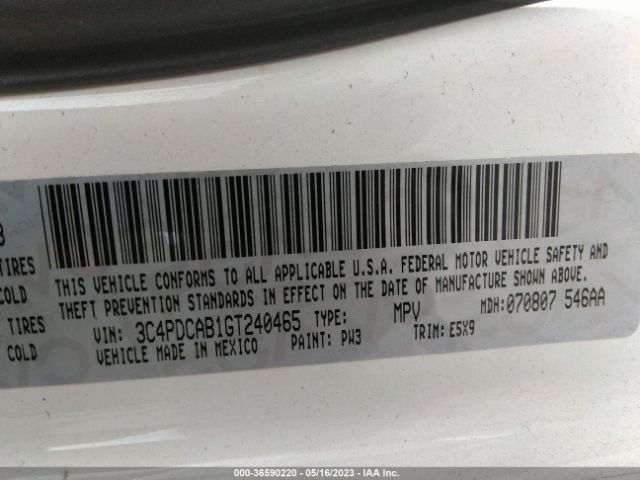 3C4PDCAB1GT240465 Dodge JOURNEY SE