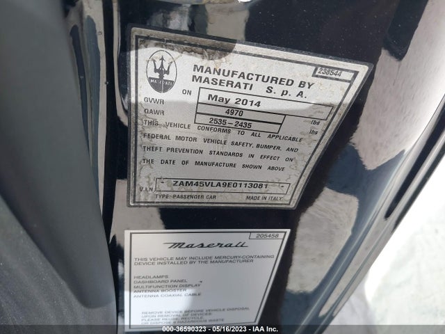 2014 Maserati Granturismo, VIN: ZAM45VLA9E0113081