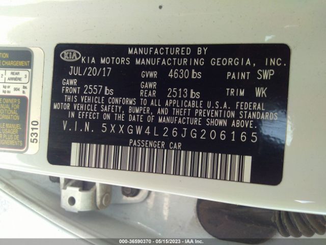 5XXGW4L26JG206165 KIA OPTIMA SX