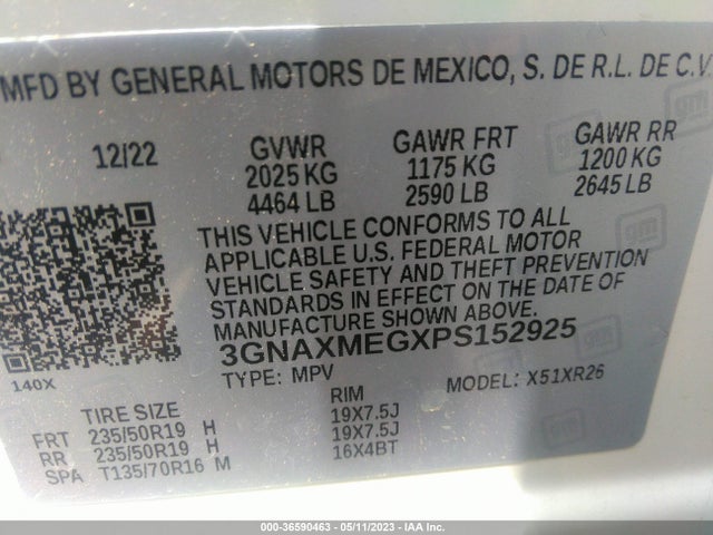 Chevrolet EQUINOX RS 2023 3GNAXMEGXPS152925 Image 9