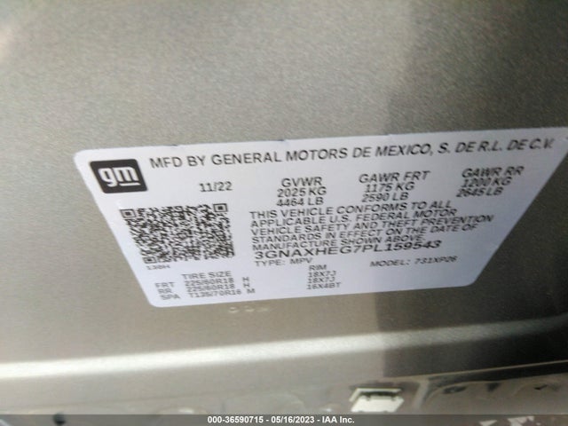 Chevrolet EQUINOX LS 2023 3GNAXHEG7PL159543 Image 9