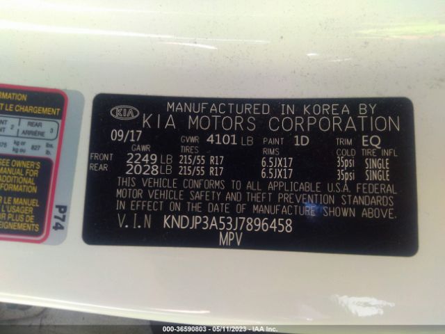 KNDJP3A53J7896458 KIA SOUL +