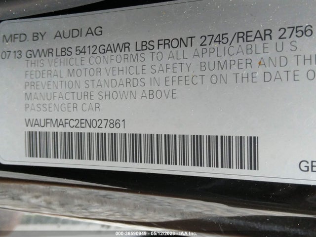 WAUFMAFC2EN027861 Audi A6 3.0l Tdi Premium Plus