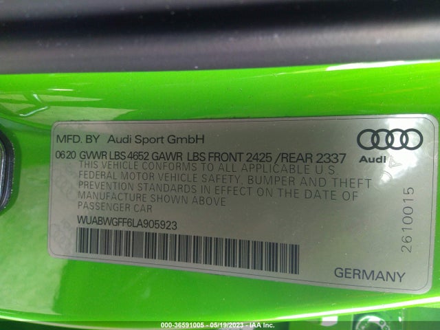 WUABWGFF6LA905923 Audi RS 3
