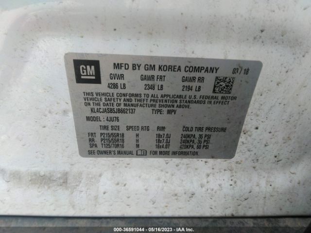 KL4CJASB5JB662137 Buick Encore Preferred