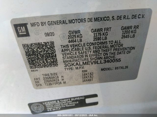 3GKALMEV9LL340055 GMC Terrain Sle