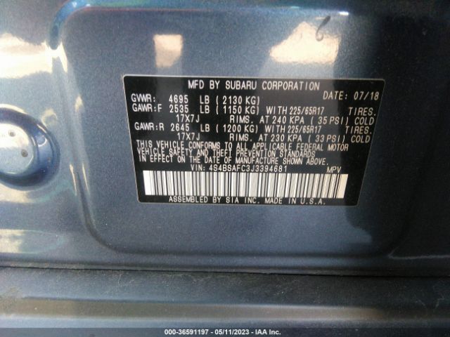 4S4BSAFC3J3394681 Subaru Outback Premium
