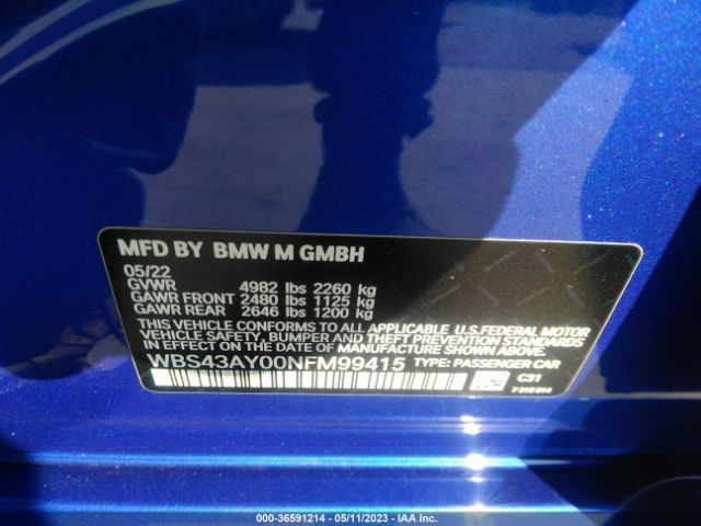 WBS43AY00NFM99415 BMW M3 Competition Xdrive