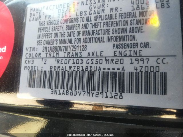 3N1AB8DV7MY291128 Nissan SENTRA SR