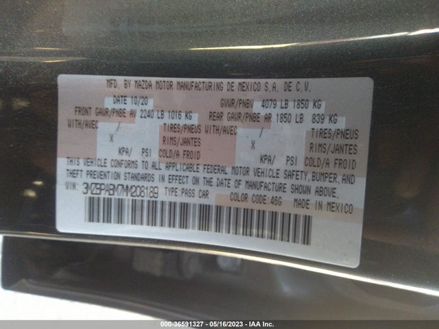 Mazda Mazda3 Sedan Select 2021 3MZBPABM7MM208189 Image 9