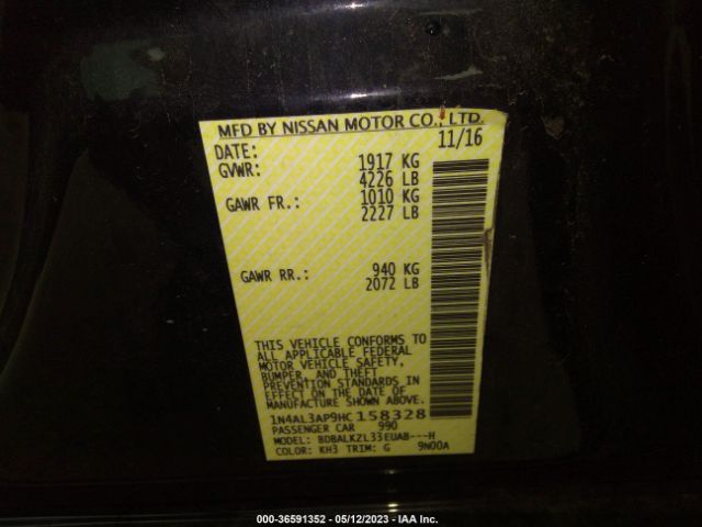 1N4AL3AP9HC158328 Nissan Altima 2.5 Sv