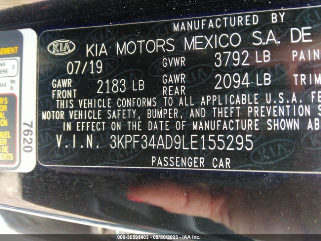 3KPF34AD9LE155295 KIA Forte Gt-line