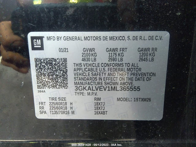 2021 GMC TERRAIN SLT VIN: 3GKALVEV1ML365555