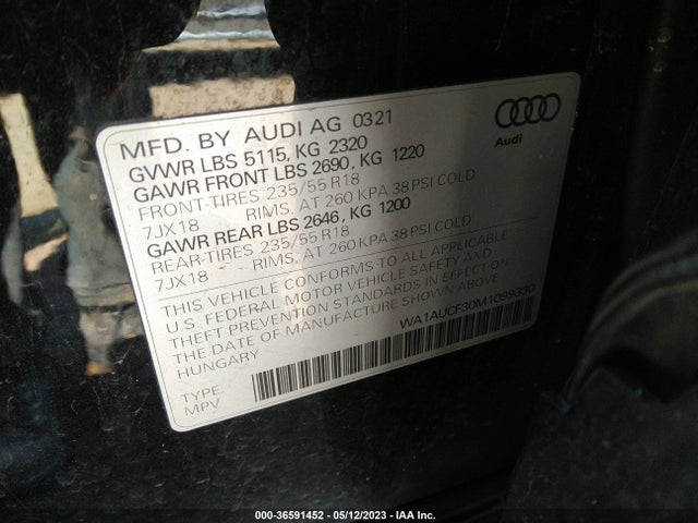 WA1AUCF30M1099330 Audi Q3 PREMIUM