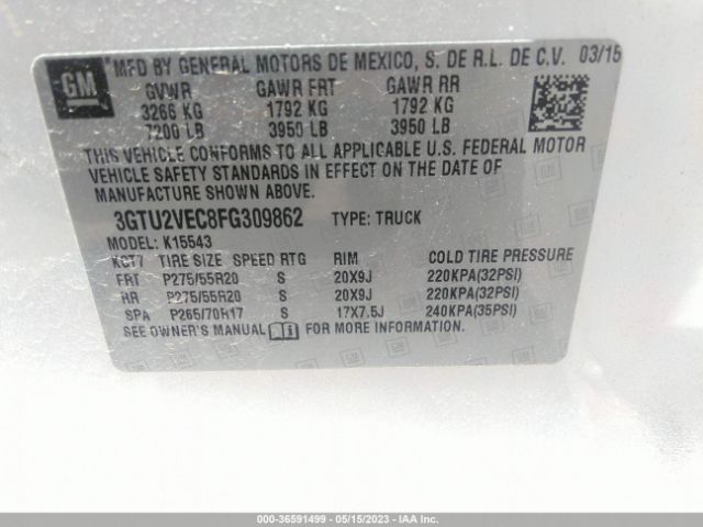 3GTU2VEC8FG309862 GMC Sierra 1500 Slt