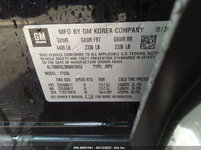 Chevrolet Trailblazer Awd Lt 2021 KL79MRSL9MB078453 Image 9