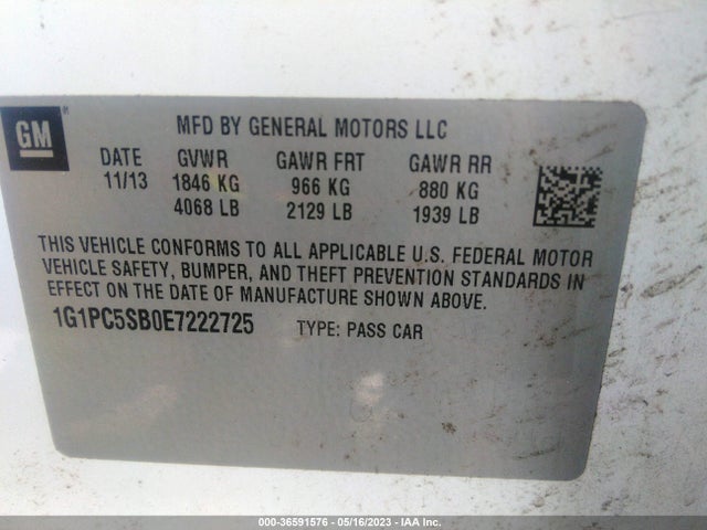 Chevrolet Cruze 1lt 2014 1G1PC5SB0E7222725 Image 9