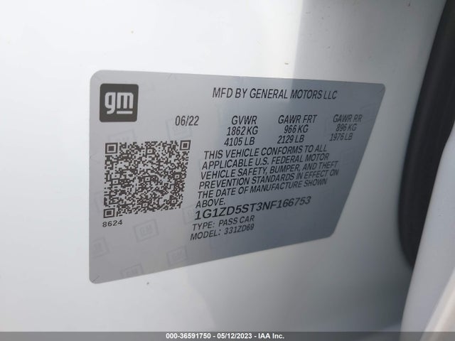 Chevrolet MALIBU LT 2022 1G1ZD5ST3NF166753 Image 9