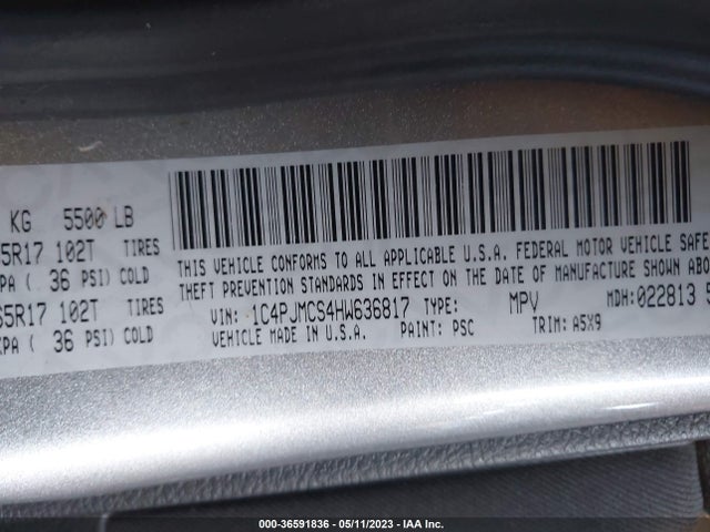 1C4PJMCS4HW636817 Jeep Cherokee Latitude