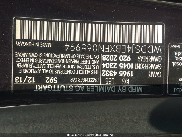 2014 MERCEDES-BENZ CLA-CLASS CLA 250 VIN: WDDSJ4EBXEN065994