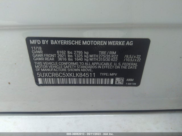 BMW X5 Xdrive40i 2019 аукцион фото