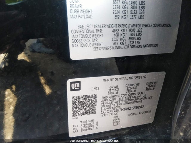 Chevrolet Silverado 1500 Custom 2022 1GCPDBEK9NZ586287 Image 9