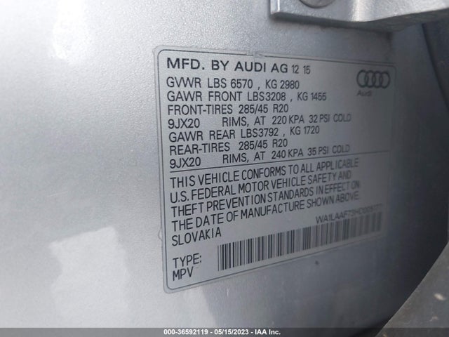 WA1LAAF73HD005177 Audi Q7 Premium Plus