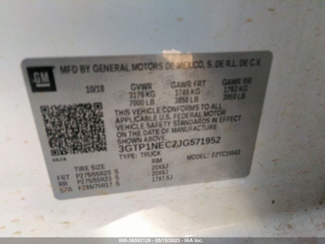 3GTP1NEC2JG571952 GMC Sierra 1500 Slt