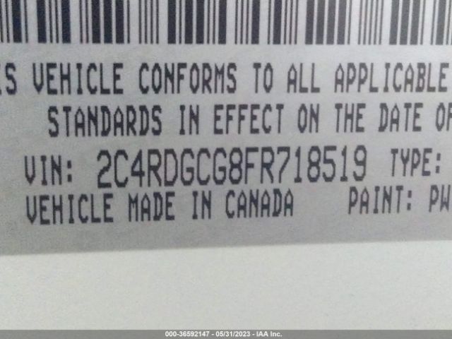 2C4RDGCG8FR718519 Dodge Grand Caravan Sxt