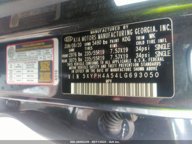 5XYPH4A54LG693050 KIA Sorento Ex V6