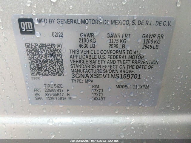 Chevrolet EQUINOX LS 2022 3GNAXSEV1NS159701 Image 9