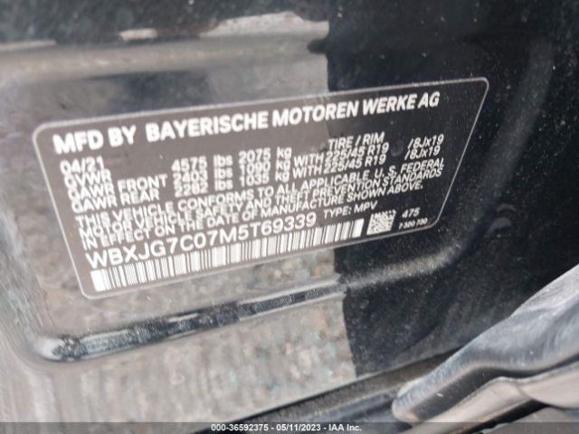 WBXJG7C07M5T69339 BMW X1 Sdrive28i