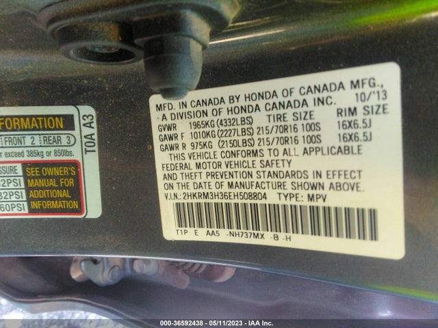 Honda CR-V LX 2014 2HKRM3H36EH508804 Image 9
